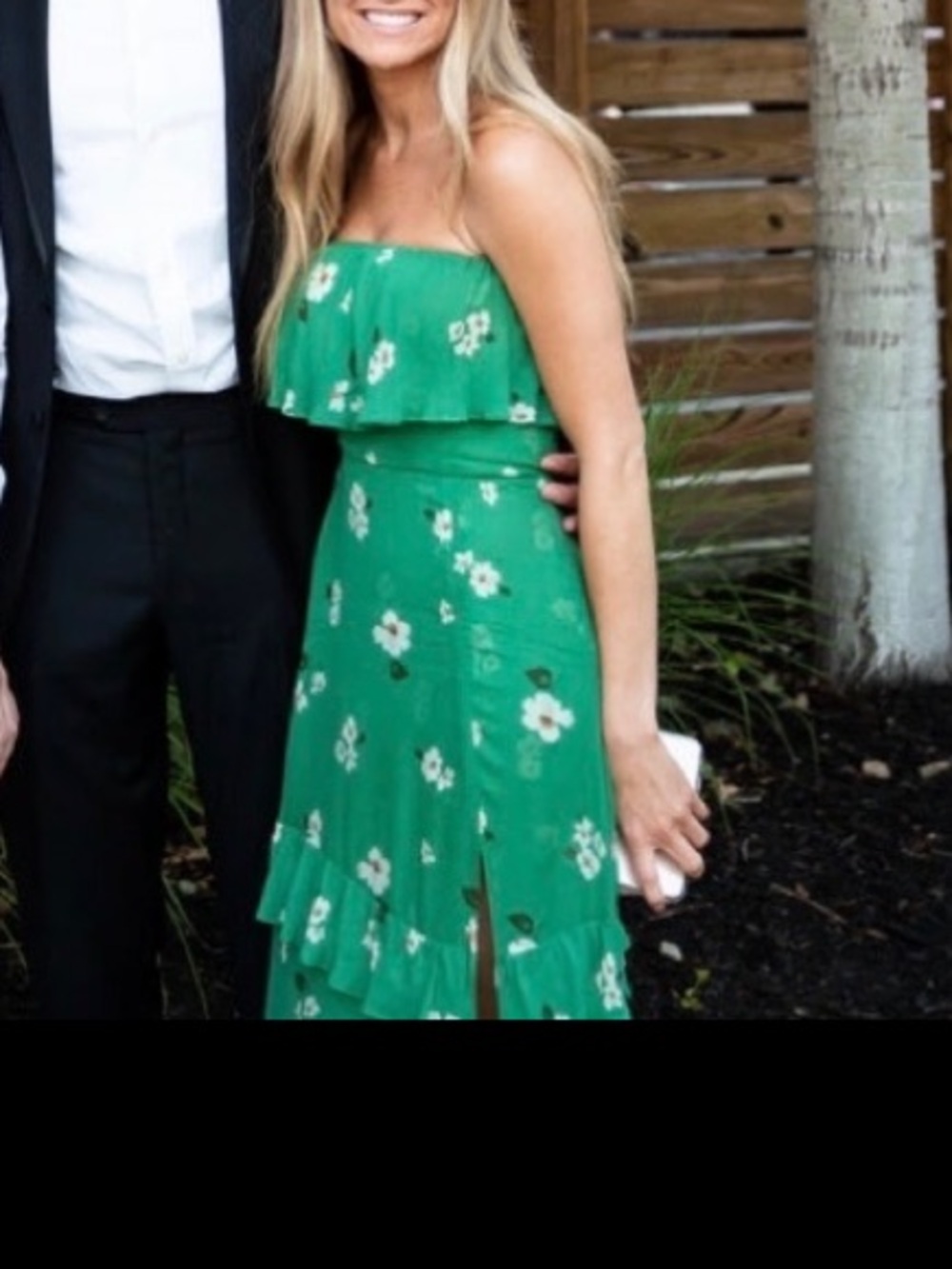 Reformation Indy Green Floral Strapless Midi Dress - Picture 12 of 12